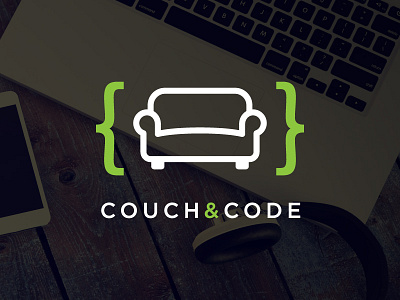 Couch & Code logo reverse brackets code couch developer hacker icon logo meetup networking technology