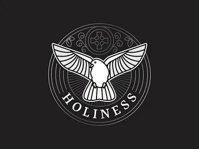 Holiness badge catholic dove holiness icon vector