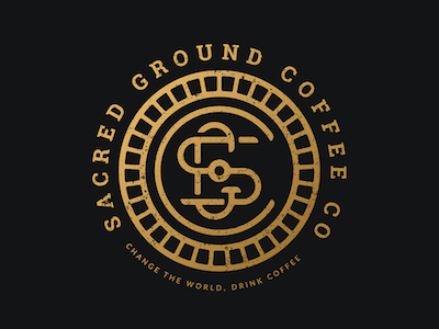 Aztec Coin Monogram aztec branding coffee coin gold grit ground illustator monogram sgco