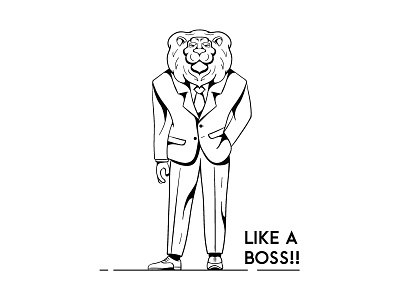 Like A Boss! artwork boss charchter classic concept design illustration illustrator lion manager style vector