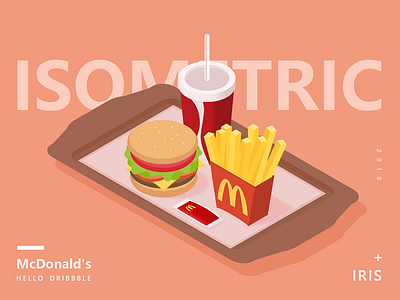 HELLO Dribbble! food illustration isometric mcdonalds ps