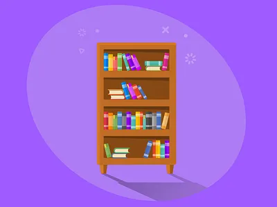 Bookshelf - Onboarding bookshelf illustration onboarding