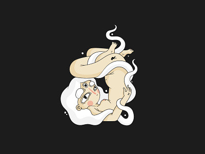 Yogahhh cartoon chakara character design girl hair illustration kawaii kazmology spiritual third eye yoga yogi