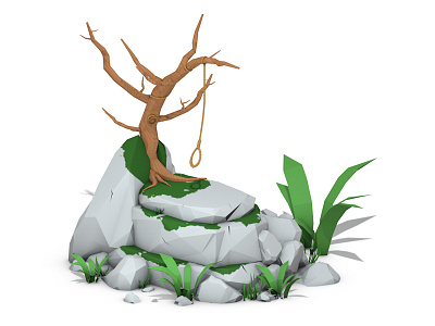 Hangman Tree 3d c4d dead tree enviroment game hangman illustration low poly tree