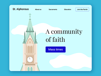 Daily UI #003 church community dailyui faith illustration landing page nav ui design website