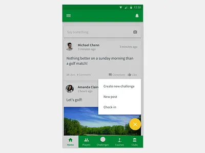 up.golf app application golf golf app homepage mobile product research ui user interface ux