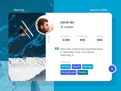 Day 06 of Daily UI Challenge 006 daily dailyui interface orbi photoshop profile sport ui user ux