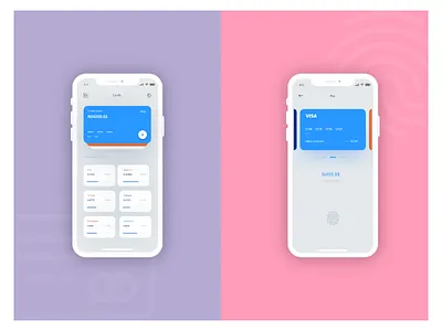Card Wallet and Fingerprint Pay for iPhone X. appdesigner dailyui dailyuichallenge designdaily designthinking interface mobiledesign ui uidesign uiinspiration ux uxdesign