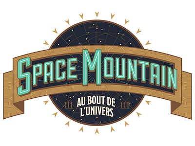 Space Mountain: To The Edge Of The Universe disney disneyland paris logo sign space mountain stars steampunk victorian