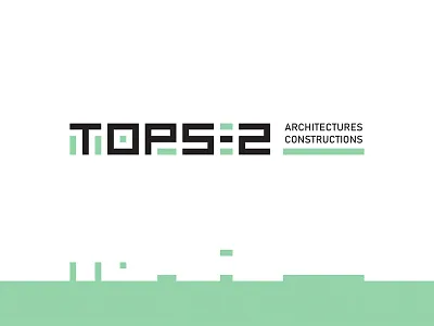 TOP-Z architecture construction green horizontal logo mark mint mintgreen square squares