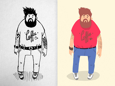 Another sketchbook doodle 2d character coffee digital hipster illustration procreate sketch