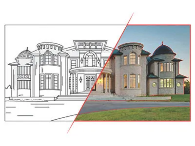 Line Drew from image building line drew line drew