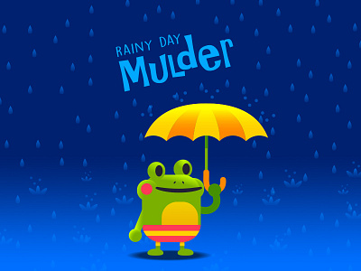 Rainy Day Mulder cartoon character creature design frog vector