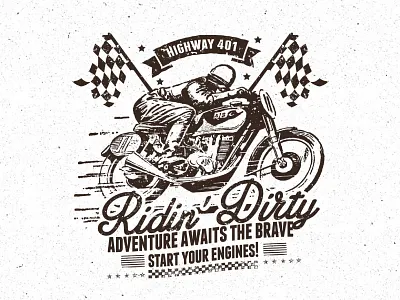Ridin' Dirty - Racing Design Toolkit motorbike motorcycle motorcycle design racing design retro design retro racing texture toolkit vector vintage vintage motorcycle vintage racing