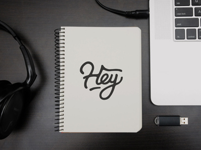 Hey hey lettering mockup typography