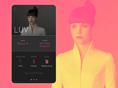 Daily UI #006 - Profile app bladerunner bladerunner2049 dailyui profile page ui ux