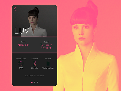 Daily UI #006 - Profile app bladerunner bladerunner2049 dailyui profile page ui ux