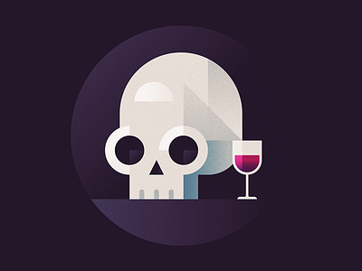 Skull & Wine illustration skull wine