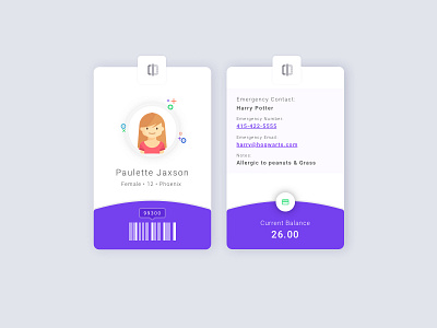 Digital ID Pass application avatar buttons cards graphic id card itshansen material payment ui wallet