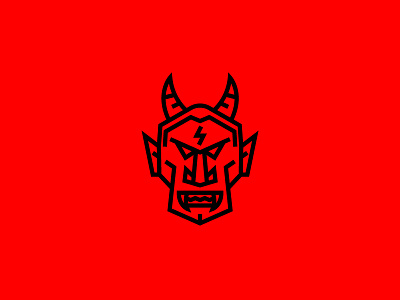 Demon Logo black deamon demon illustration line art logo red thick lines vector