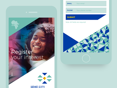 Mobile Registration Page conference event flat geometric mobile page pattern register registration shapes