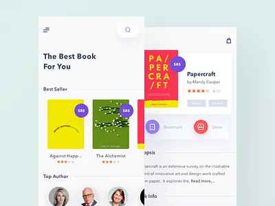 Book app exploration app book bookstore concept design detail exploration mobile phone store ui ux