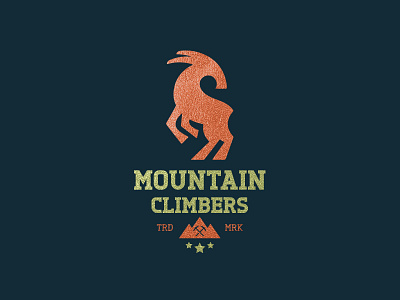 Mountain Climbers animal branding ibex identity logo mark mountain symbol vintage