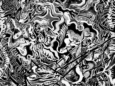 Book of Curses book brush calender cover drawing illustration ink