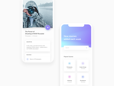 Online Course App app course interface mobile ui user interface ux