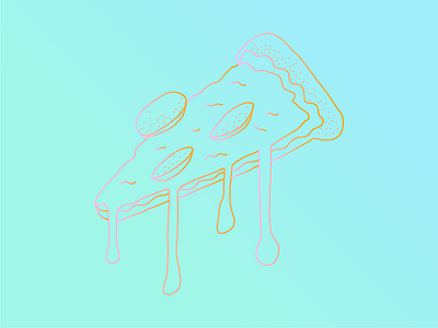 Drippy Cheese Pizza digital friday gradient icon illustration ipadpro pepperoni pizza pizzaslice