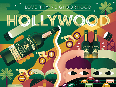 Jameson: Love Thy Neighborhood (2) color down the street down the street designs dts geometric illustration jameson los angeles mural painting