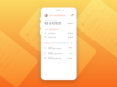 Bank Summary Concept bank clean experiment interface iphonex orange proposal shot ui