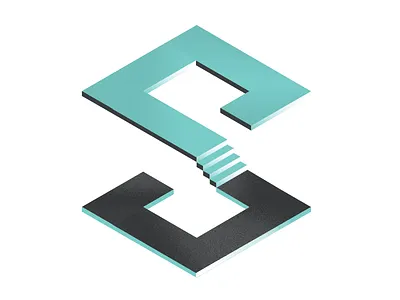 S is for SQUARE geometric grain isometric letter s simple texture