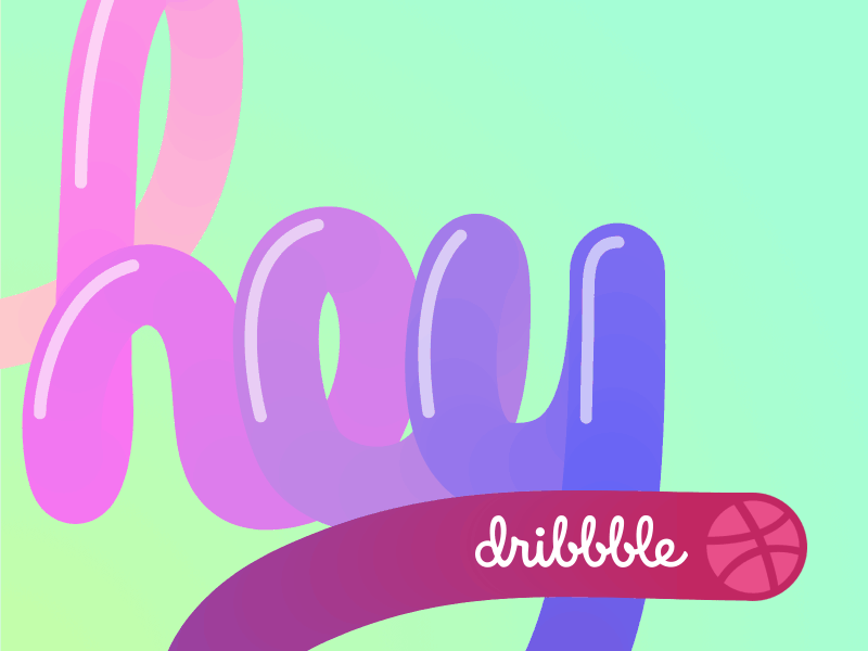Hey there gradient gum hype illustrator neon typography