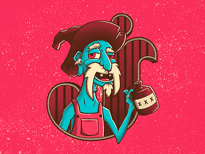 Jincho 36 days of type cartoon drunk illustration lettering