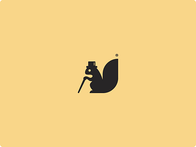 Squirrel animal mark negative space logo squirrel