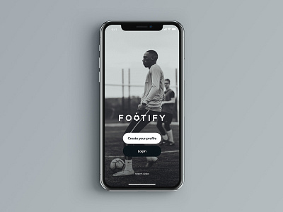 Footify Homescreen Mockup app football footify ios iphone x soccer