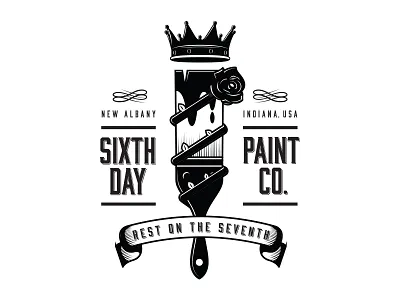 Sixth Day Paint Co. branding illustration vector
