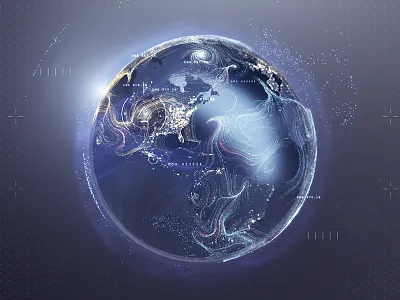 AT&T Cybersecurity 3d att cinema4d connection earth global particles world