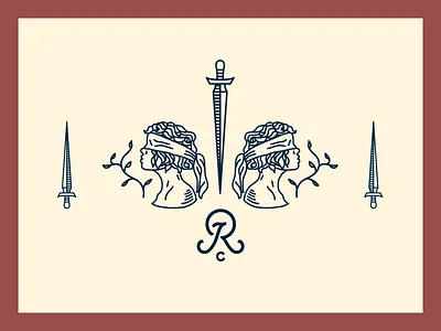 Goddess of Justice blindfold illustration justice law linework monogram nevada sword