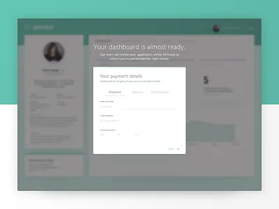 Advekit Dashboard Teaser account admin hold dashboard form healthcare in review onboarding processing product teaser therapy web