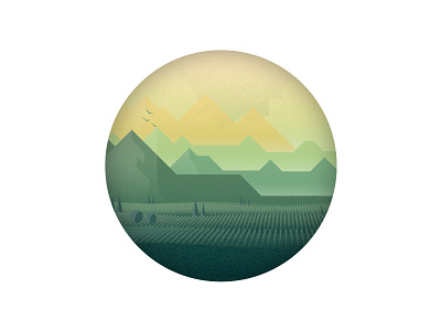 Vinyard california circle flat geometric green mountain tree vinyard