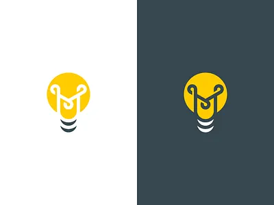 M light bulb bulb concept idea lightbulb m mind monogram