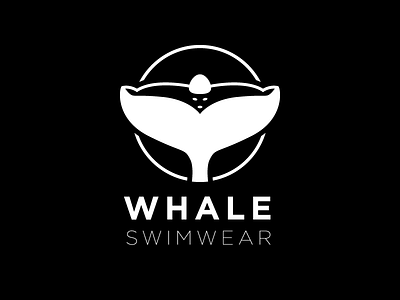 Whale Swimwear blackandwhite brand branding flatdesign graphic identity logo logodesign logos logotype negativespace vector