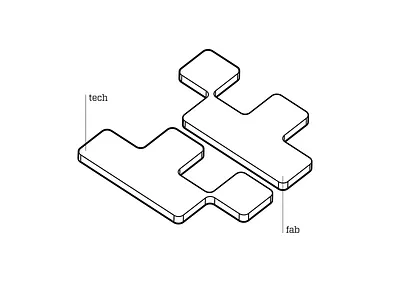 Techfab schematic brvnd creative custom design inspiration kostadin logo logotype parts symbol technology typography