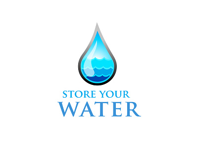 Store Your Water Logo blue design logo save store store water water