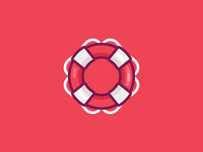 Life buoy icon illustration life buoy simple