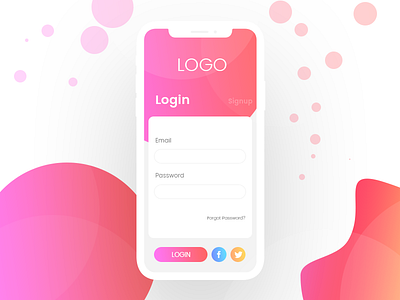 Mobile UI Design color creative design gradient login professional signup ui