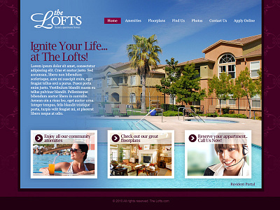 The Lofts Luxury Apartments Website