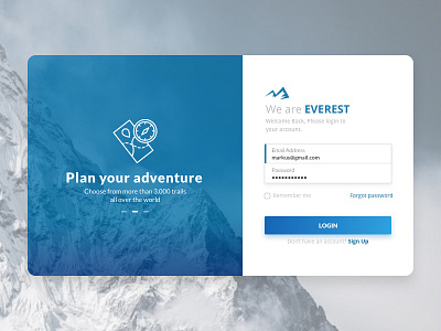 Daily UI challenge #001 — Sign Up app dailyui design form icon login mountain signup ui ux web